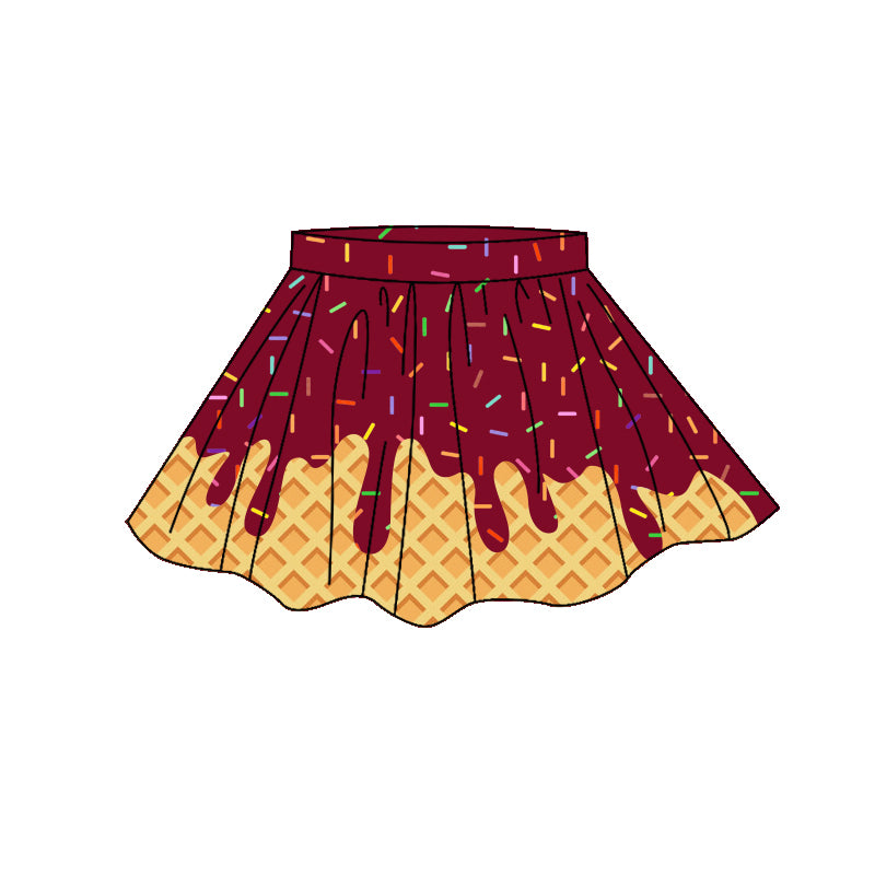 preorder GLK0281 Yoga Maroon Sprinkles Skorts Girls Skirt