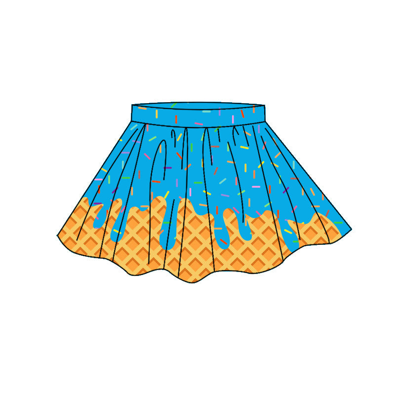 preorder GLK0283 Yoga Blue Sprinkles Skorts Girls Skirt