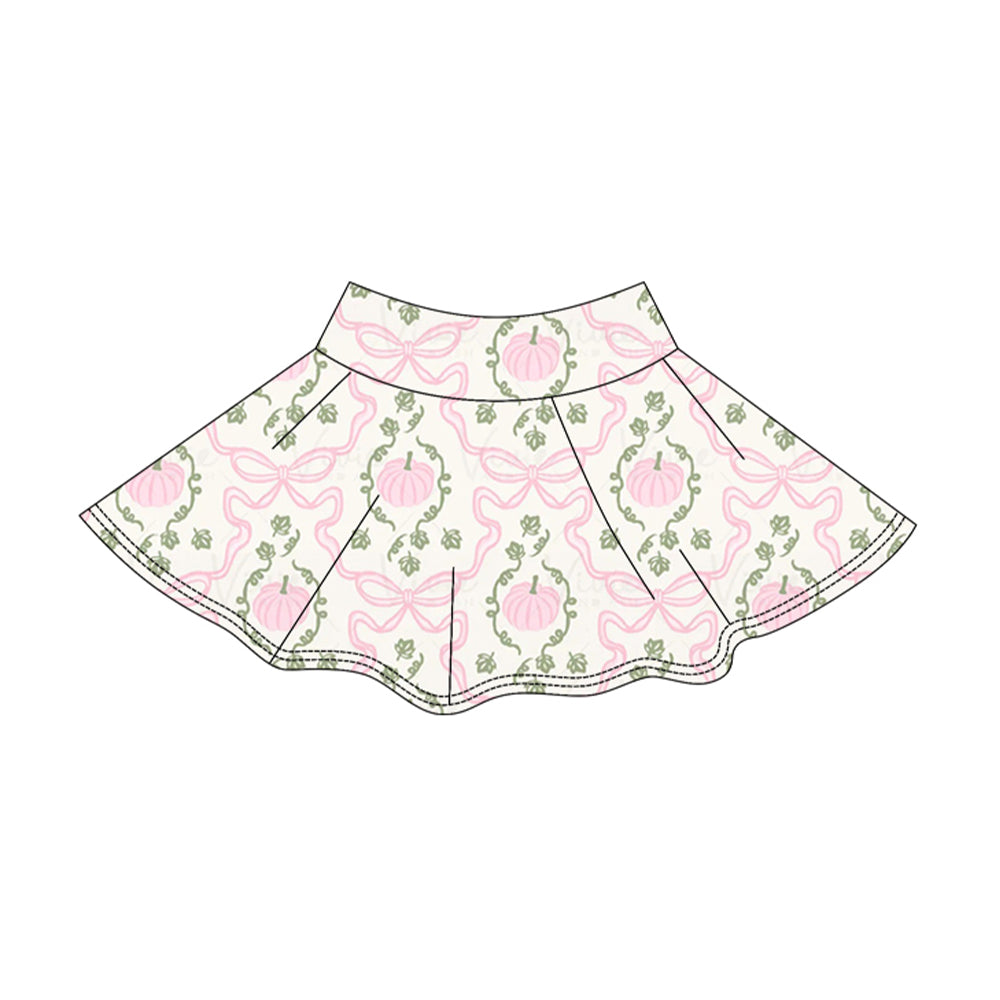 preorder GLK0315 Pink Pumpkin Bows Skorts Girls Skirt