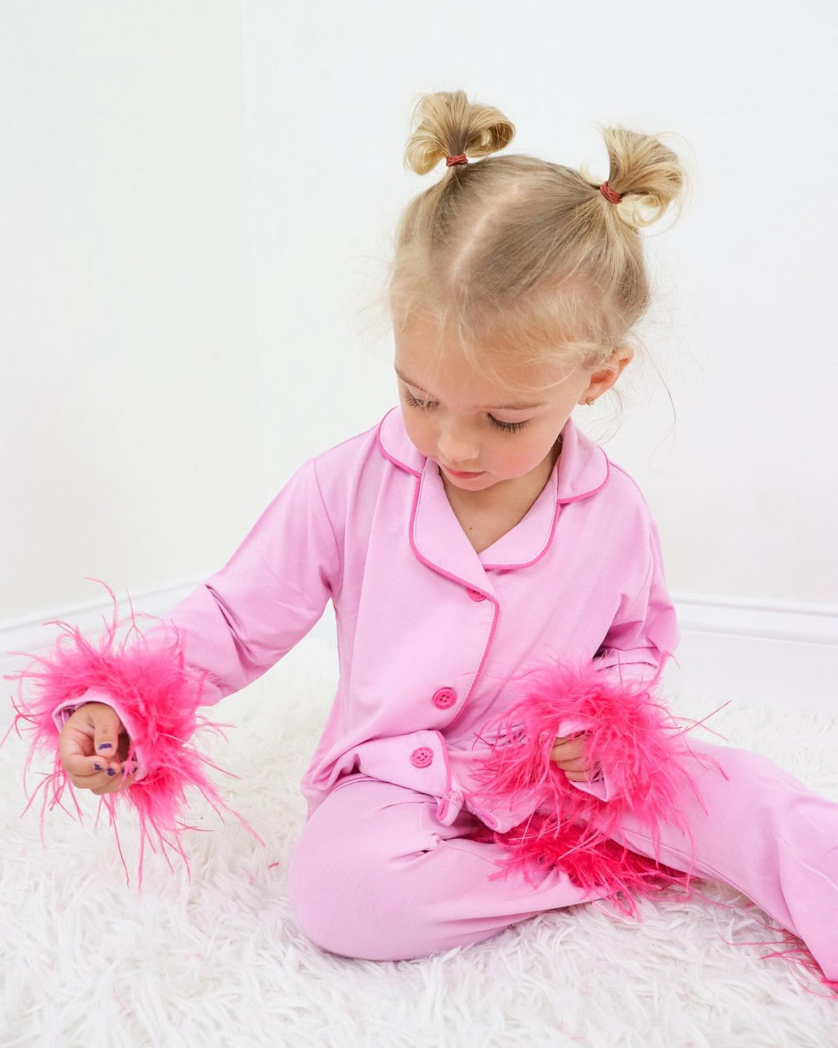 preorder GLP1255 pink long sleeve pants girls pajamas