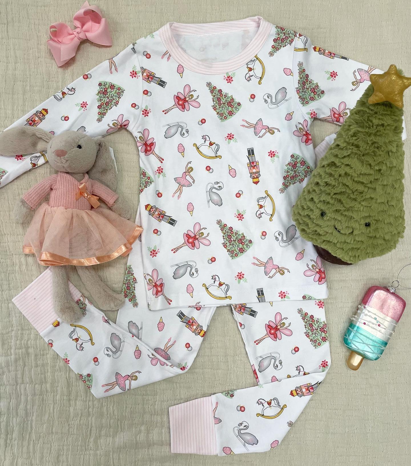 preorder GLP1270 The Nutcracker Christmas tree dance girl long sleeve pants girls pajamas
