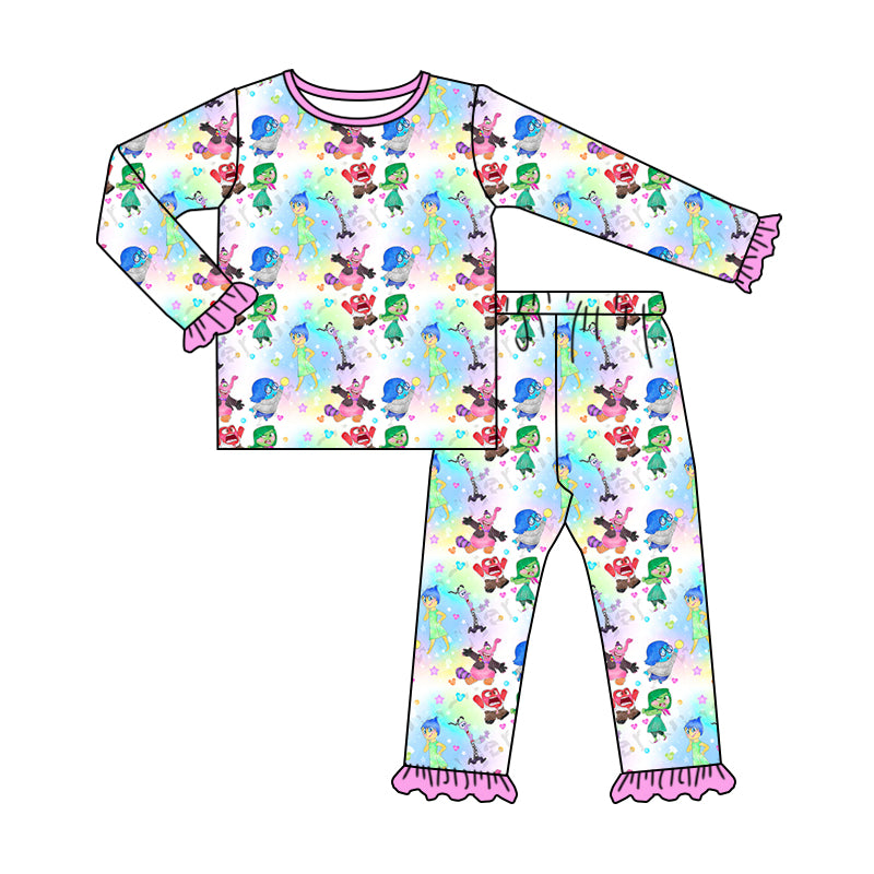 Preorder GLP1495 cartoon cute baby purple long sleeve pants girls pajamas