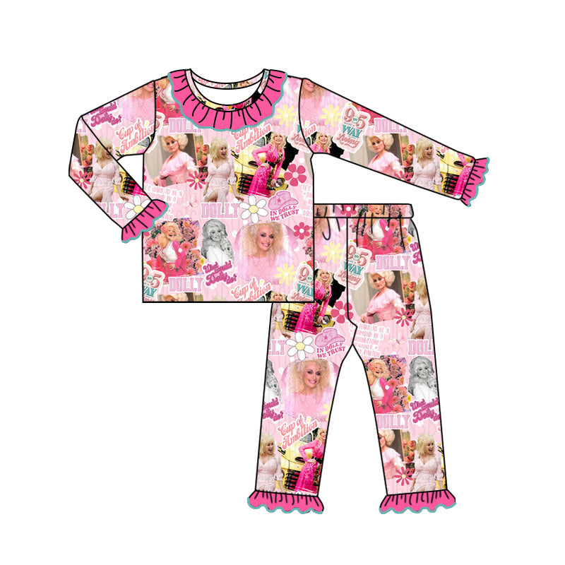 preorder GLP1635 singer star pink long sleeve pants girls pajamas