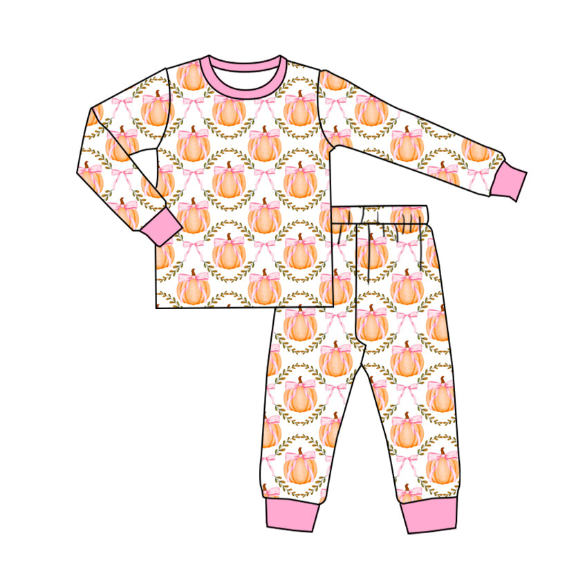 preorder GLP1665 on October we wear pink pumpkin long sleeve pants girls pajamas