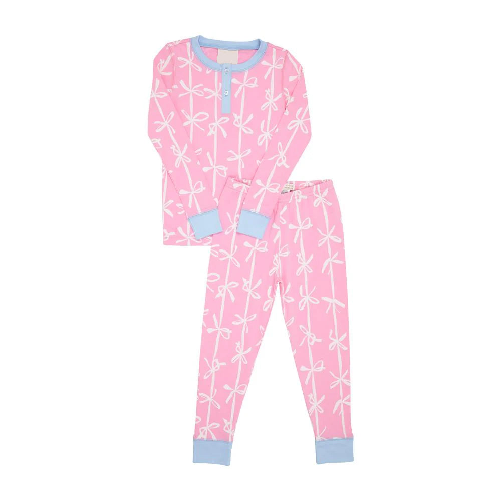preorder GLP1666 bows pink long sleeve pants girls pajamas