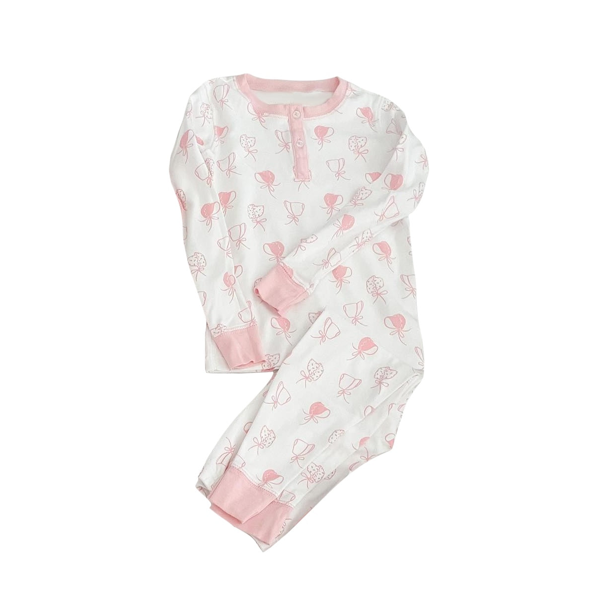 preorder GLP1689 pink flowers long sleeve pants girls pajamas