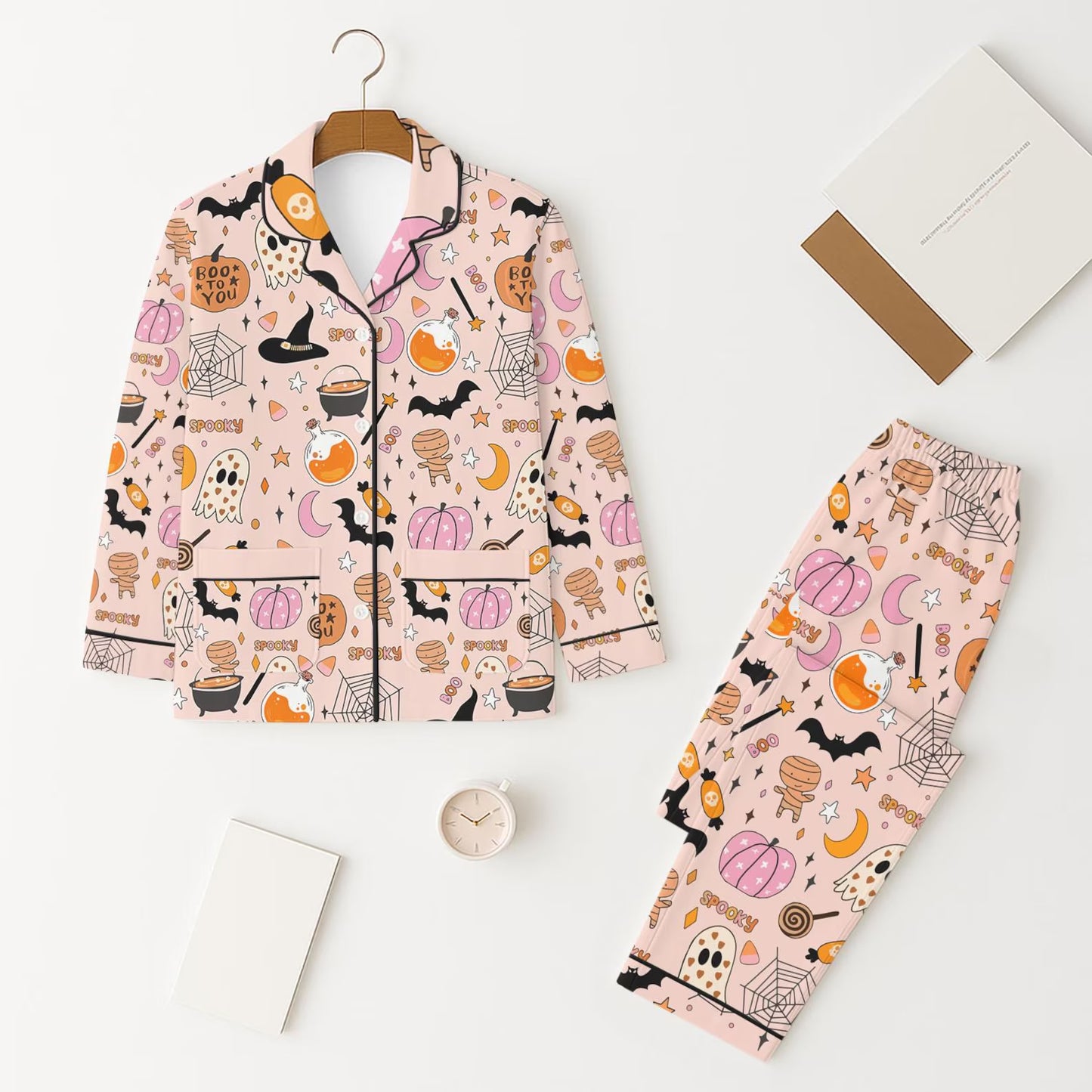preorder GLP2559 Halloween spooky hat bar long sleeve pants girls pajamas
