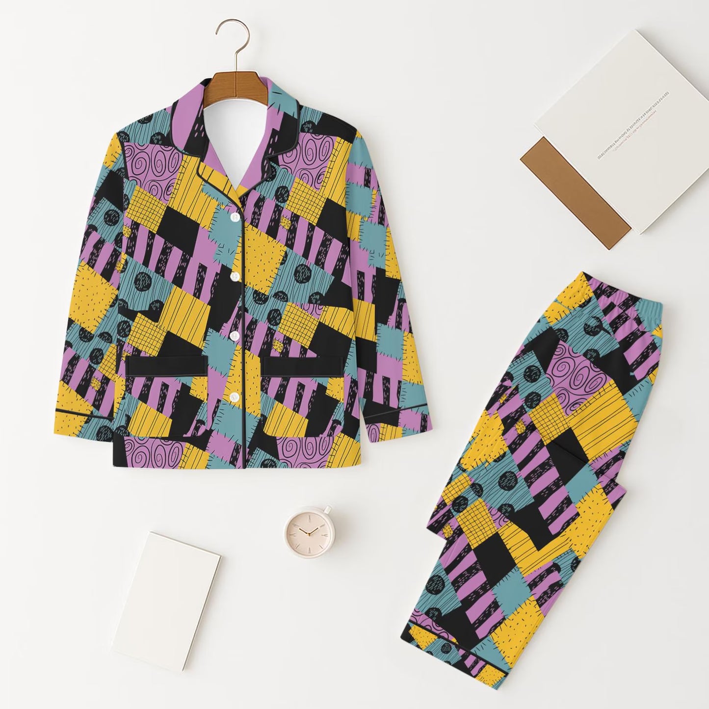 preorder GLP2560 Halloween purple yellow long sleeve pants girls pajamas