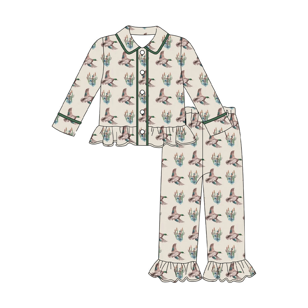 preorder GLP2859 hunting mallard duck long sleeve pants girls pajamas