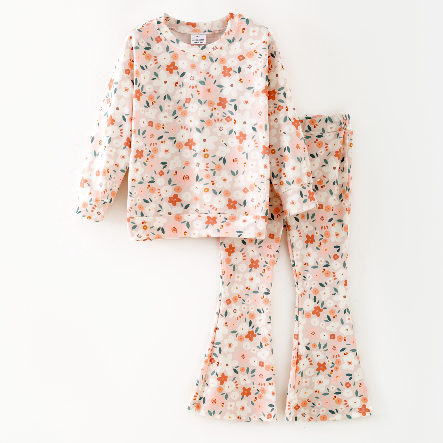 preorder GLP2876 colorful flowers floral long sleeve pants girls set