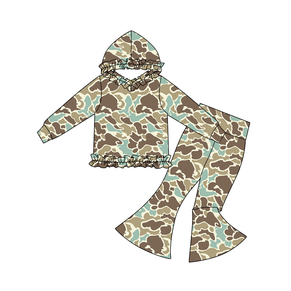 preorder GLP3077 hunting camo hoodie long sleeve pants girls set