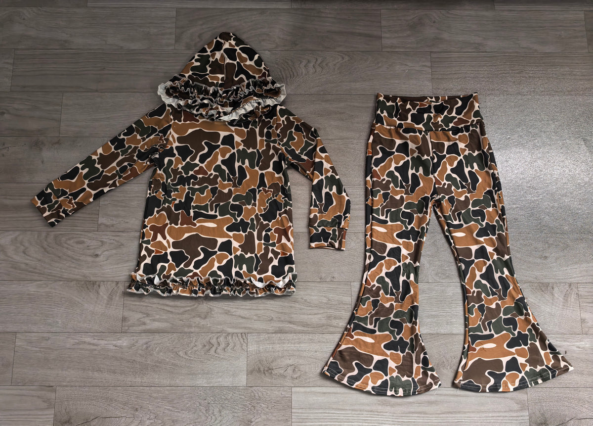 preorder Samples GLP3078 hunting camo hoodie long sleeve pants girls set