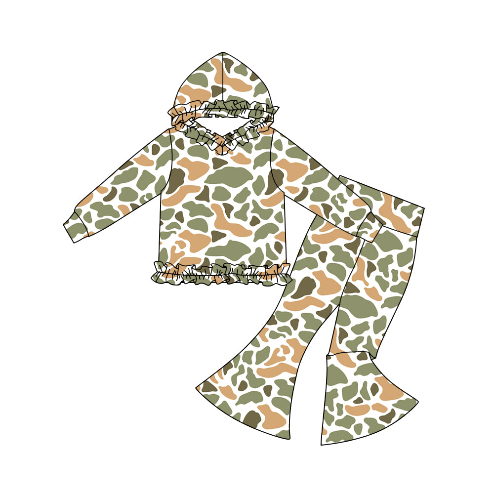 preorder GLP3080 hunting camo hoodie long sleeve pants girls set