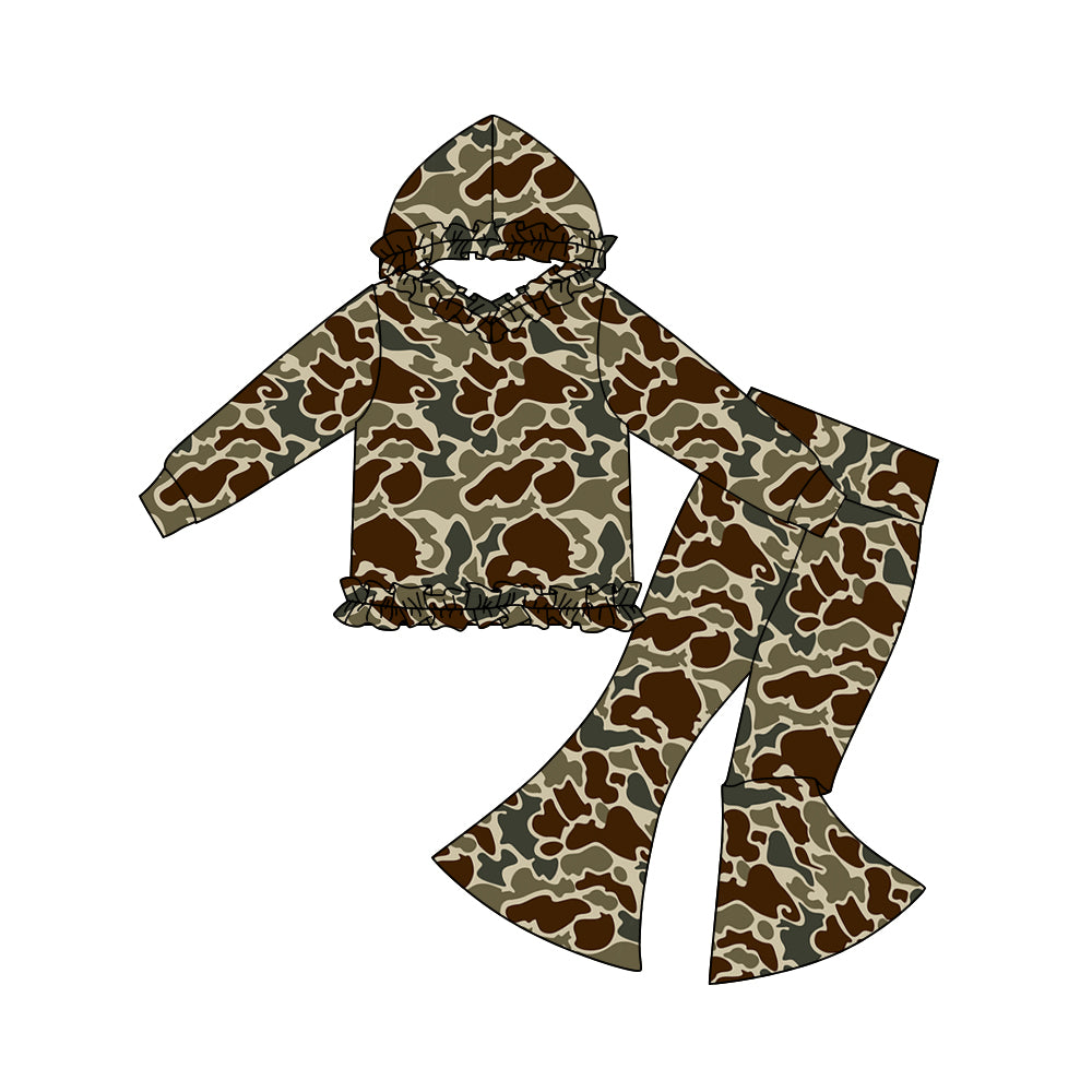 preorder GLP3081 hunting camo hoodie long sleeve pants girls set