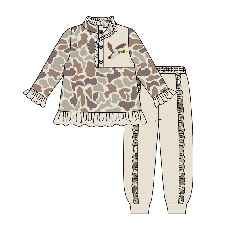 preorder GLP3306 Hunting Camo Mallard Duck Long Sleeve Pants Girls Set