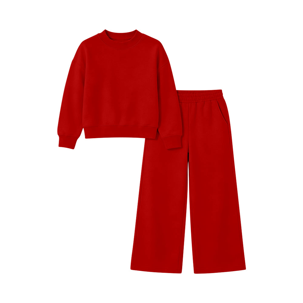 preorder GLP3412 Red Long Sleeve Pants Girls Set