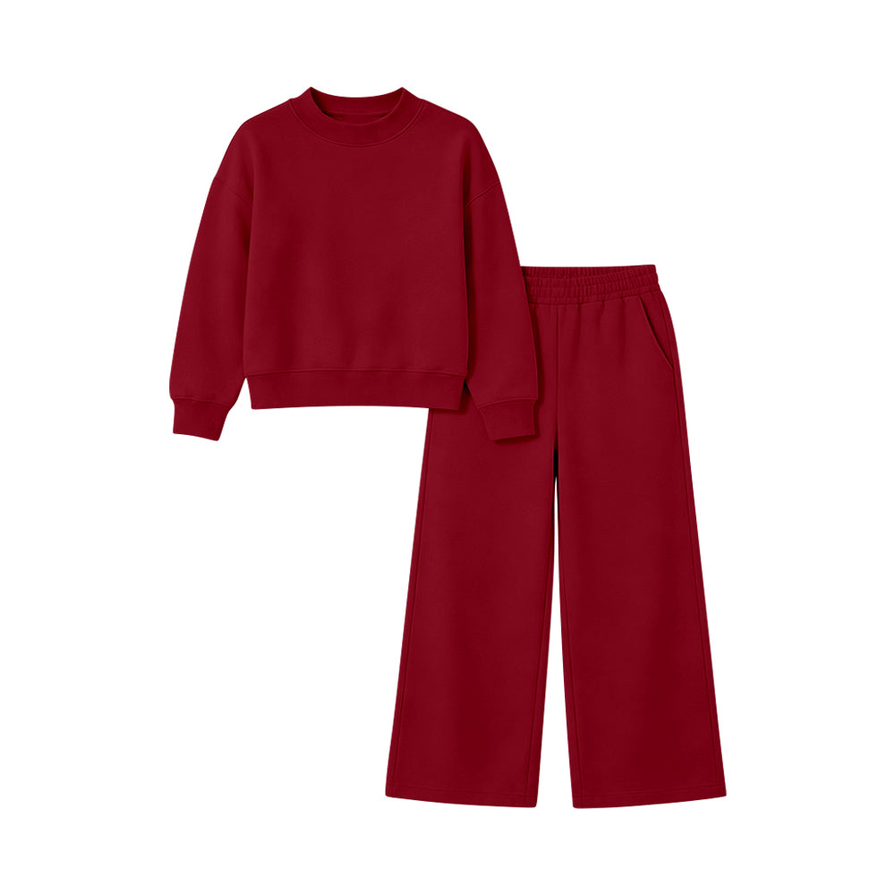 preorder GLP3413 Maroon Long Sleeve Pants Girls Set