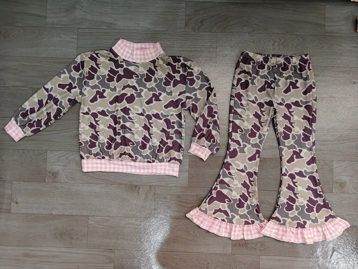 preorder Samples GLP3736 Camo Long Sleeve Pants Girls Set GT1873+P1184