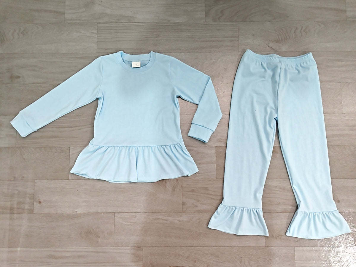 preorder Samples GLP3748 Blue Long Sleeve Pants Girls Set
