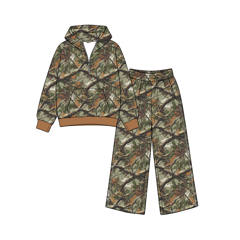 preorder GLP3766 Hunting Pocket Hoodie Long Sleeve Pants Girls Set