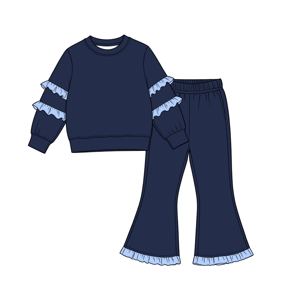 preorder GLP3952 Navy Blue Long Sleeve Pants Girls Set