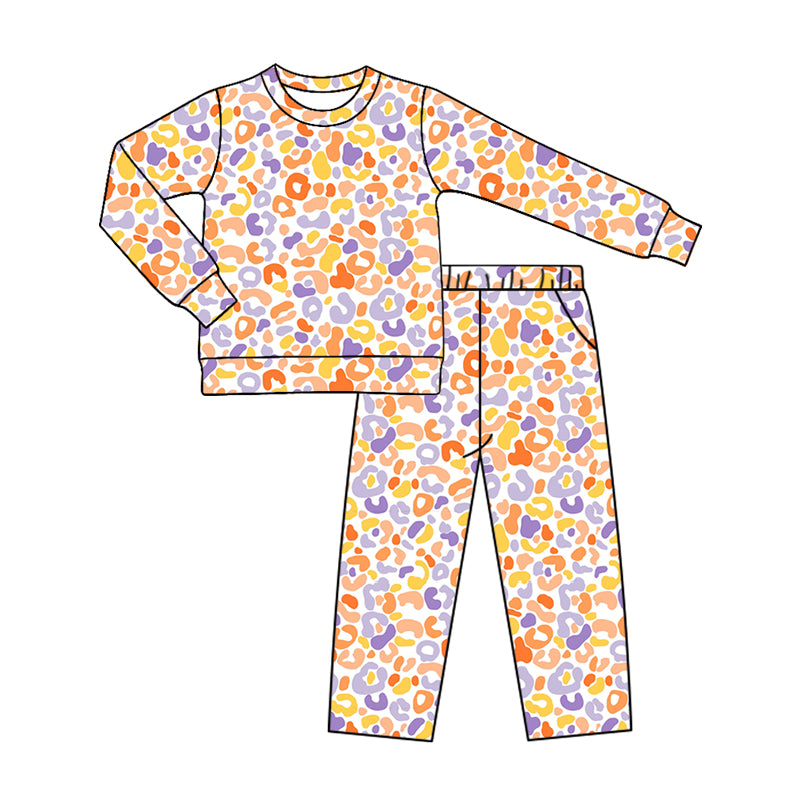 preorder GLP4080 Leopard Long Sleeve Pants Girls Set