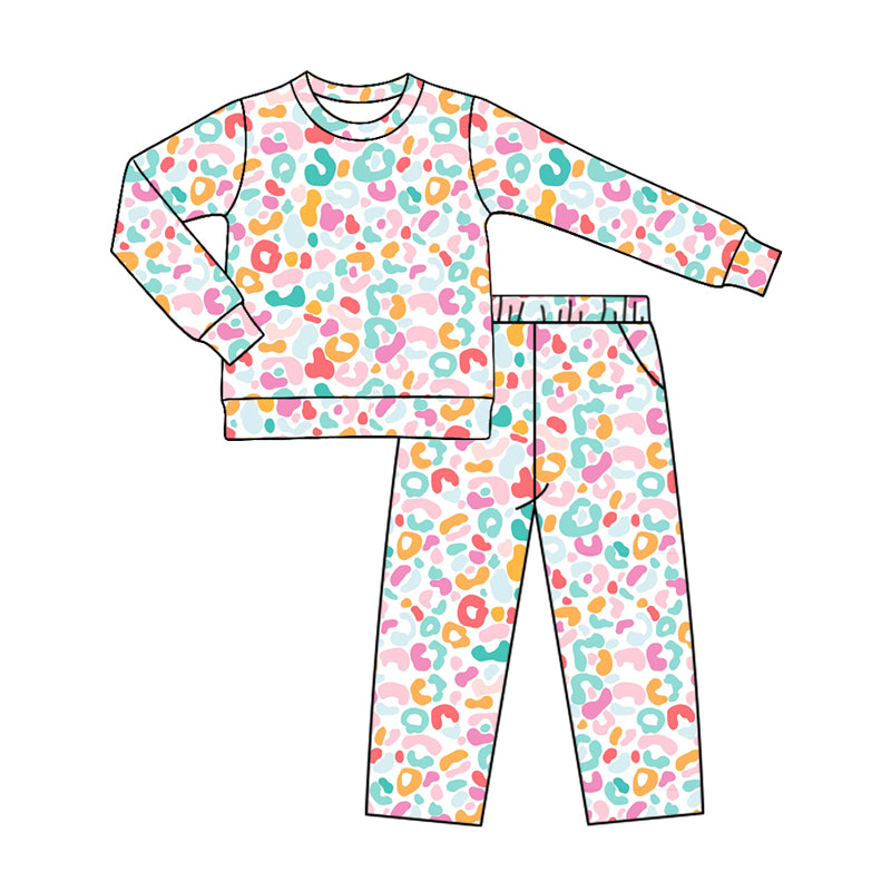 preorder GLP4082 Leopard Long Sleeve Pants Girls Set