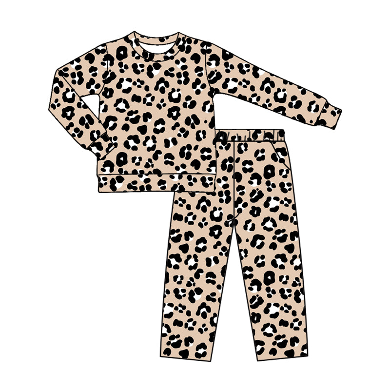 preorder GLP4083 Leopard Long Sleeve Pants Girls Set