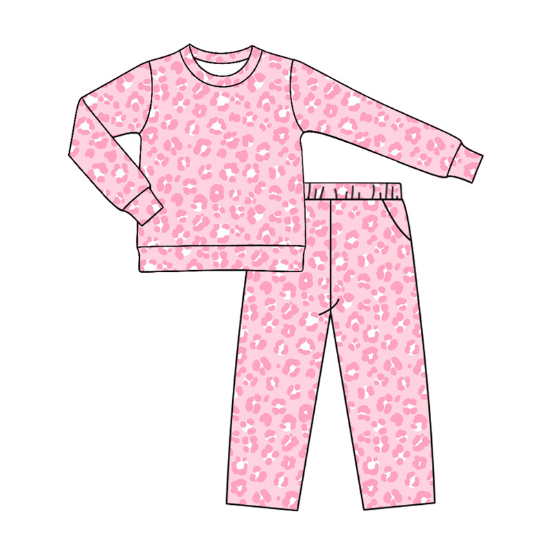 preorder GLP4085 Leopard Long Sleeve Pants Girls Set