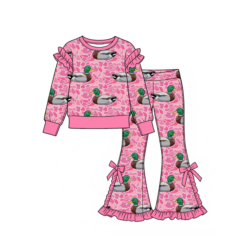 preorder GLP4102 Hunting Mallard Camo Hot Pink Long Sleeve Pants Girls Set