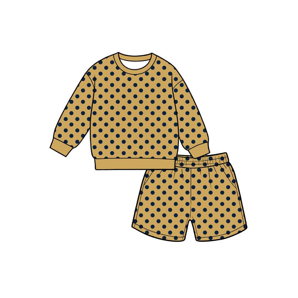 preorder GLS0205 Dot Golden Long Sleeve Shorts Girls Set