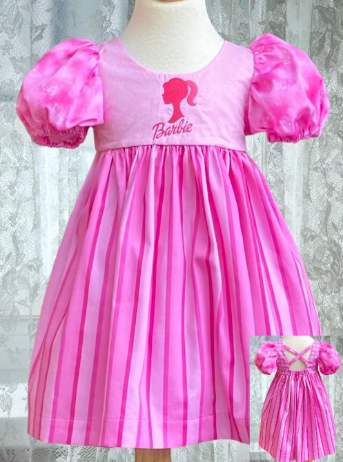preorder GSD0511 BA cartoon pink short sleeve girls dress
