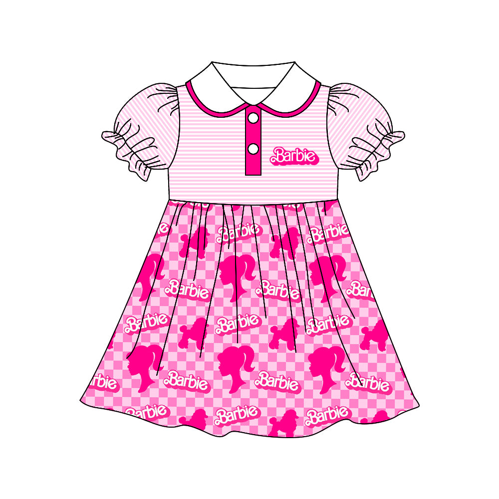 preorder GSD0522 BA cartoon pink doll collar girls dress