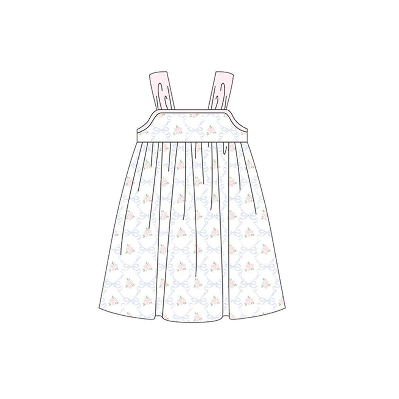 preorder GSD0911 Pink flowers sleeveless girls dress
