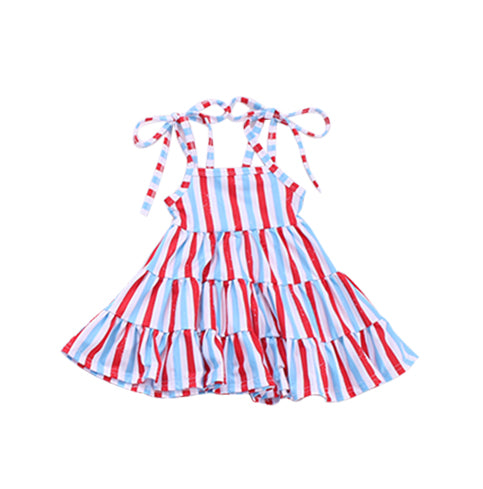 preorder GSD0929 Red blue striped girls Summer dress