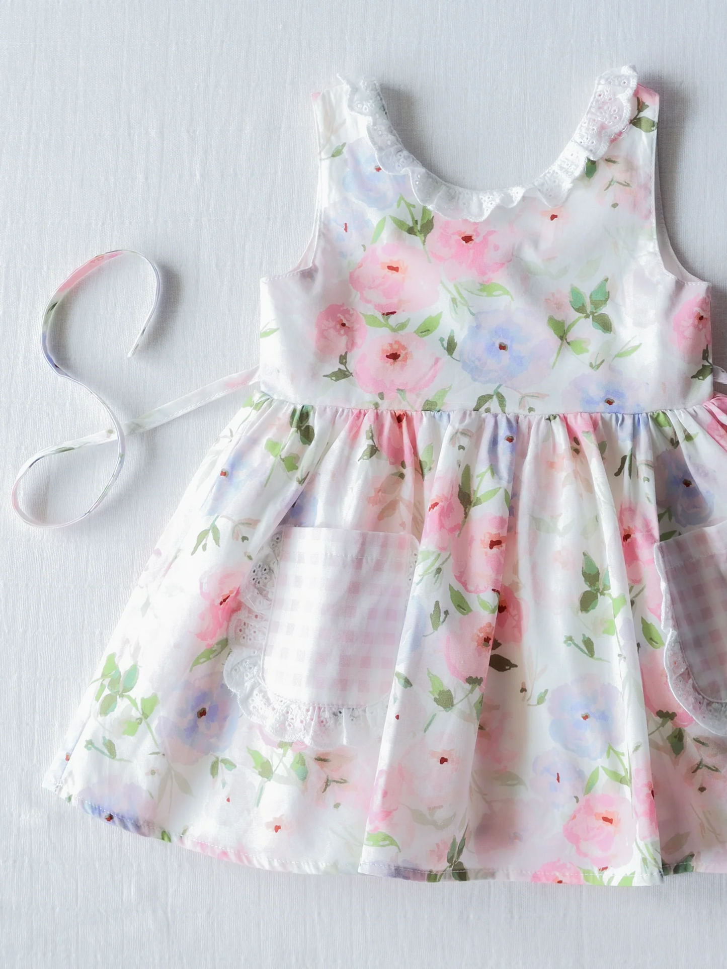 preorder GSD0984 colorful flowers pocket sleeveless girls dress