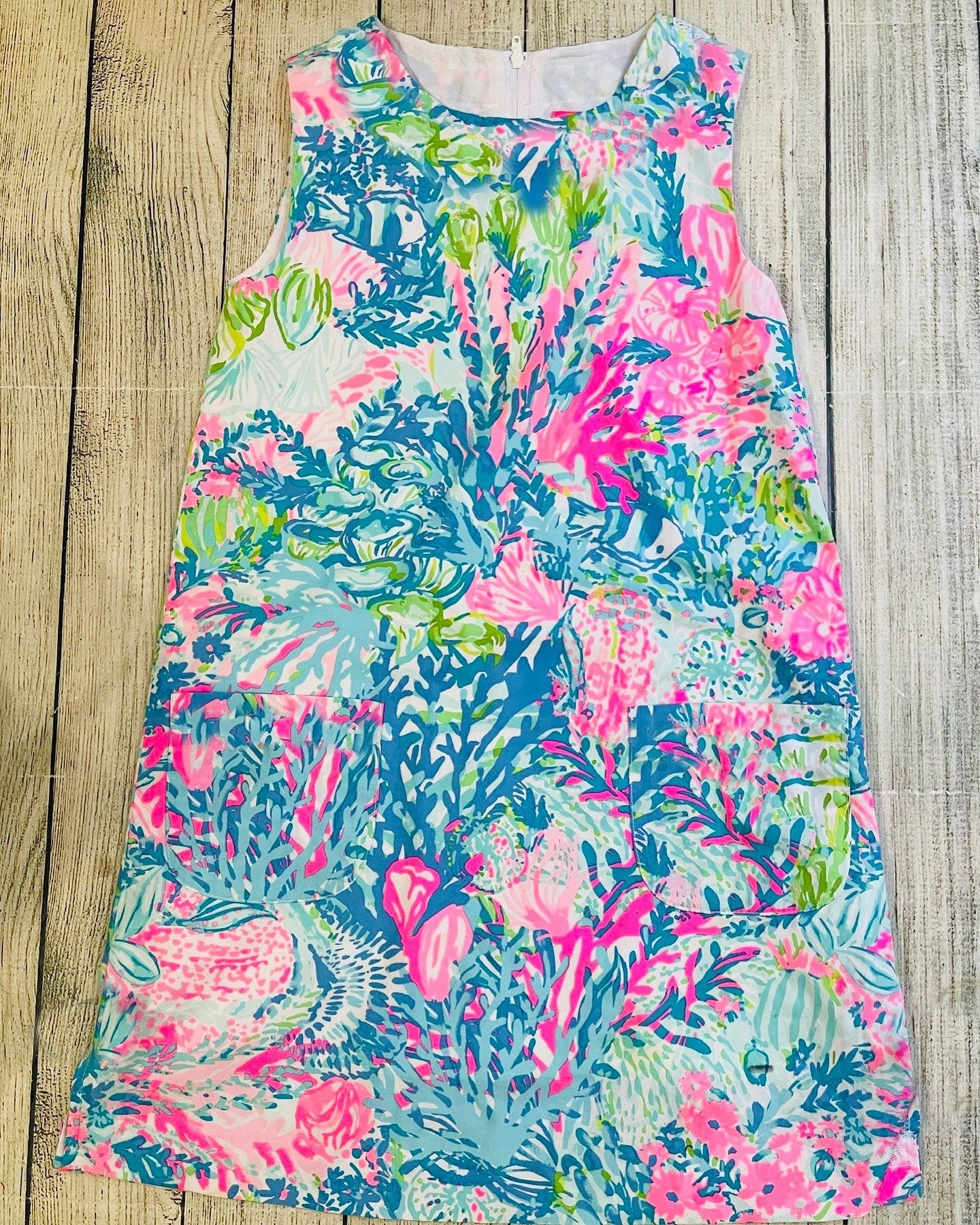 preorder GSD1140 pink flowers bright print blue sleeveless girls dress