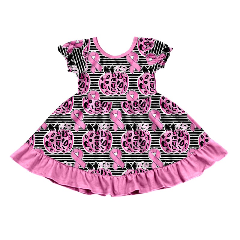 preorder GSD1318 in October we wear pink pumpkin short sleeve girls dress