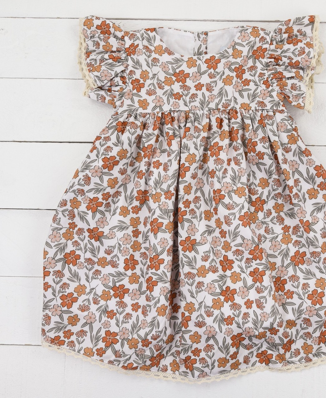 Preorder GSD1430 colorful flowers flutter sleeve girls floral dress