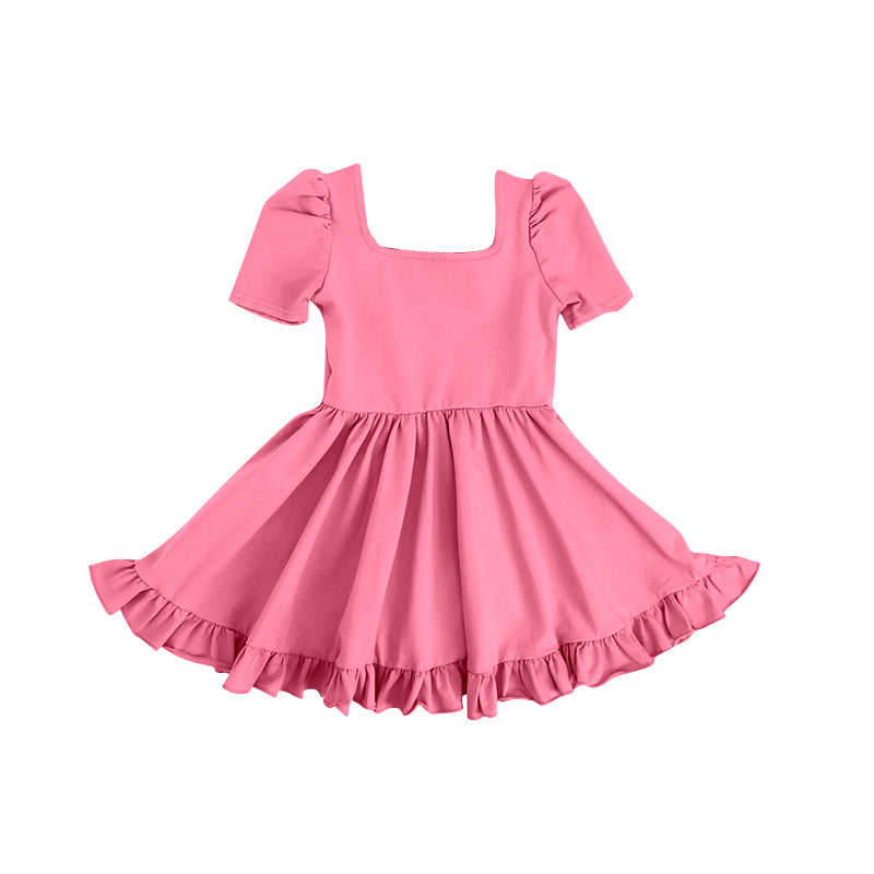 preorder GSD1677 Hot Pink Short Sleeve Girls Dress