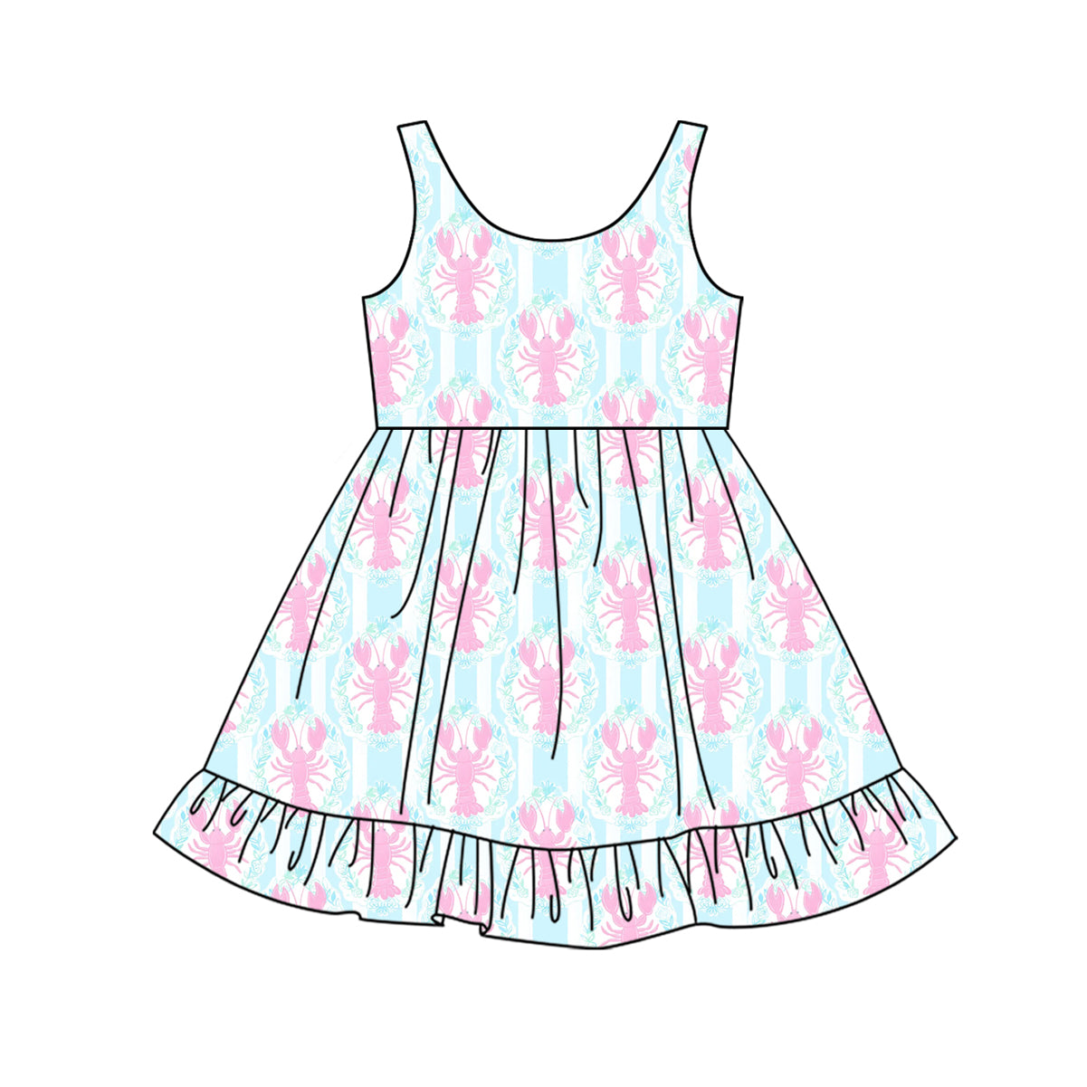 preorder GSD1954 hot pink crayfish camisole girls dress