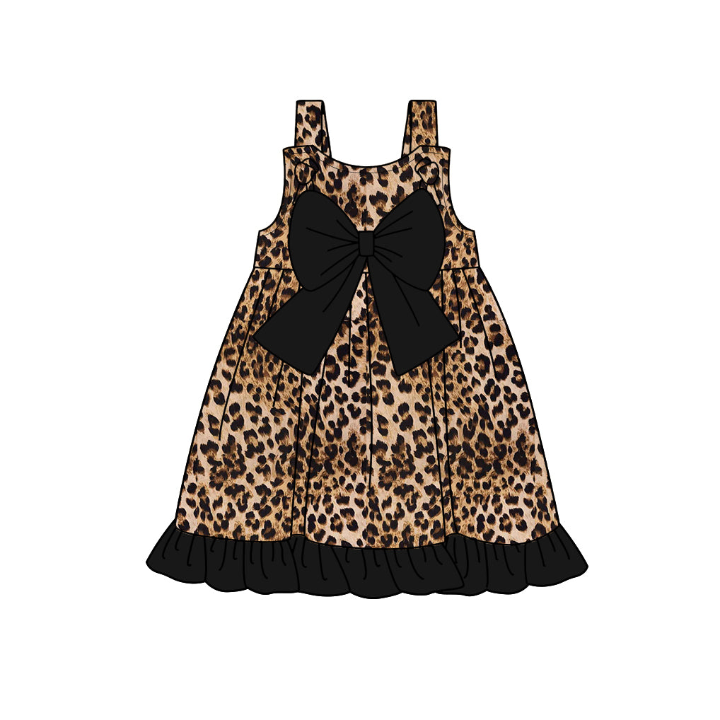 preorder GSD1992 leopard with bow girls dress