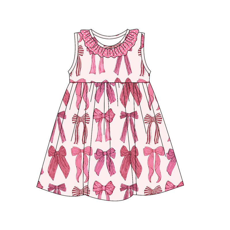 preorder GSD2146 pink bows hot pink bows sleeveless girls dress