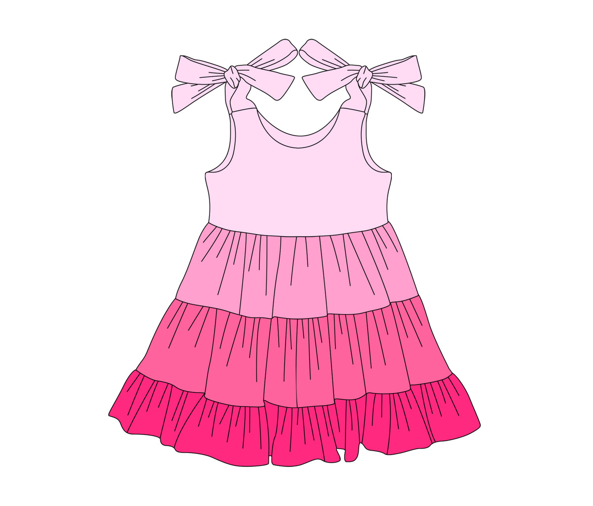 preorder GSD2184 pink cake dress hot pink ruffles girls dress