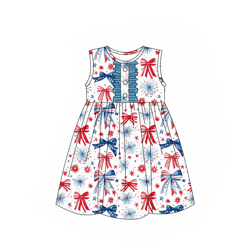 preorder GSD2186 July 4th flag bwos sleeveless girls dress