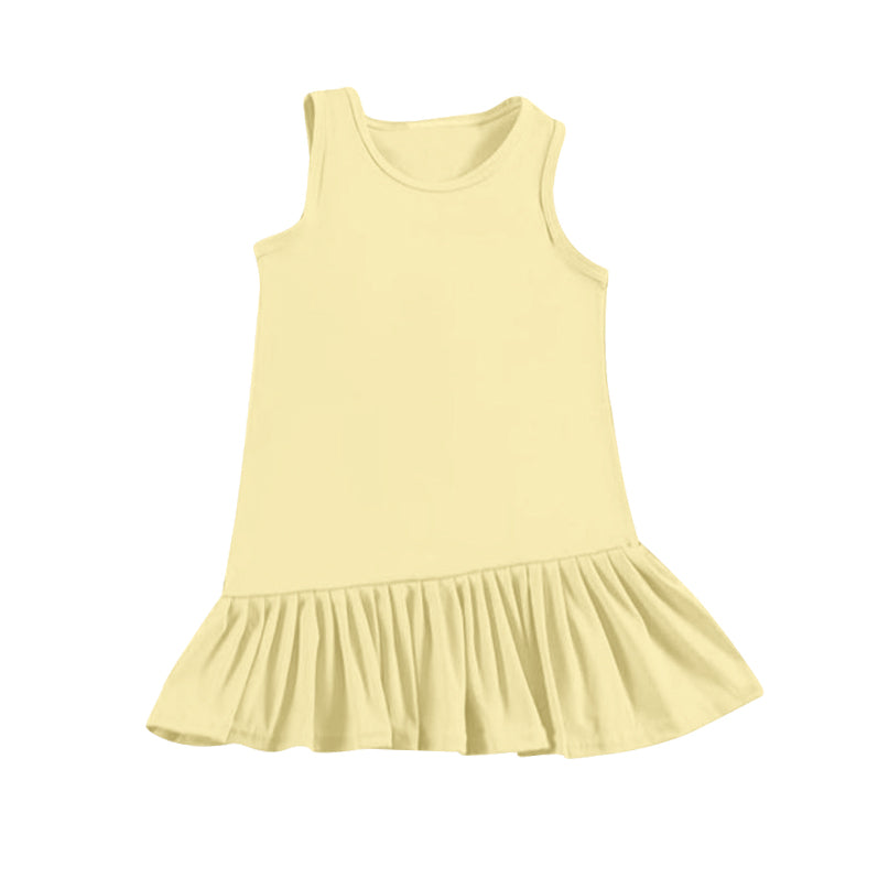 preorder GSD2247 yellow sleeveless girls dress