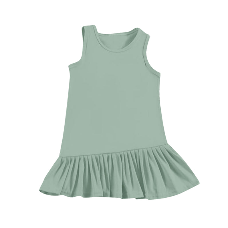 preorder GSD2249 green sleeveless girls dress