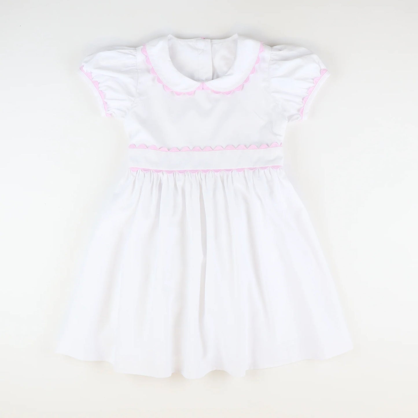 preorder GSD2315 pink white short sleeve girls dress