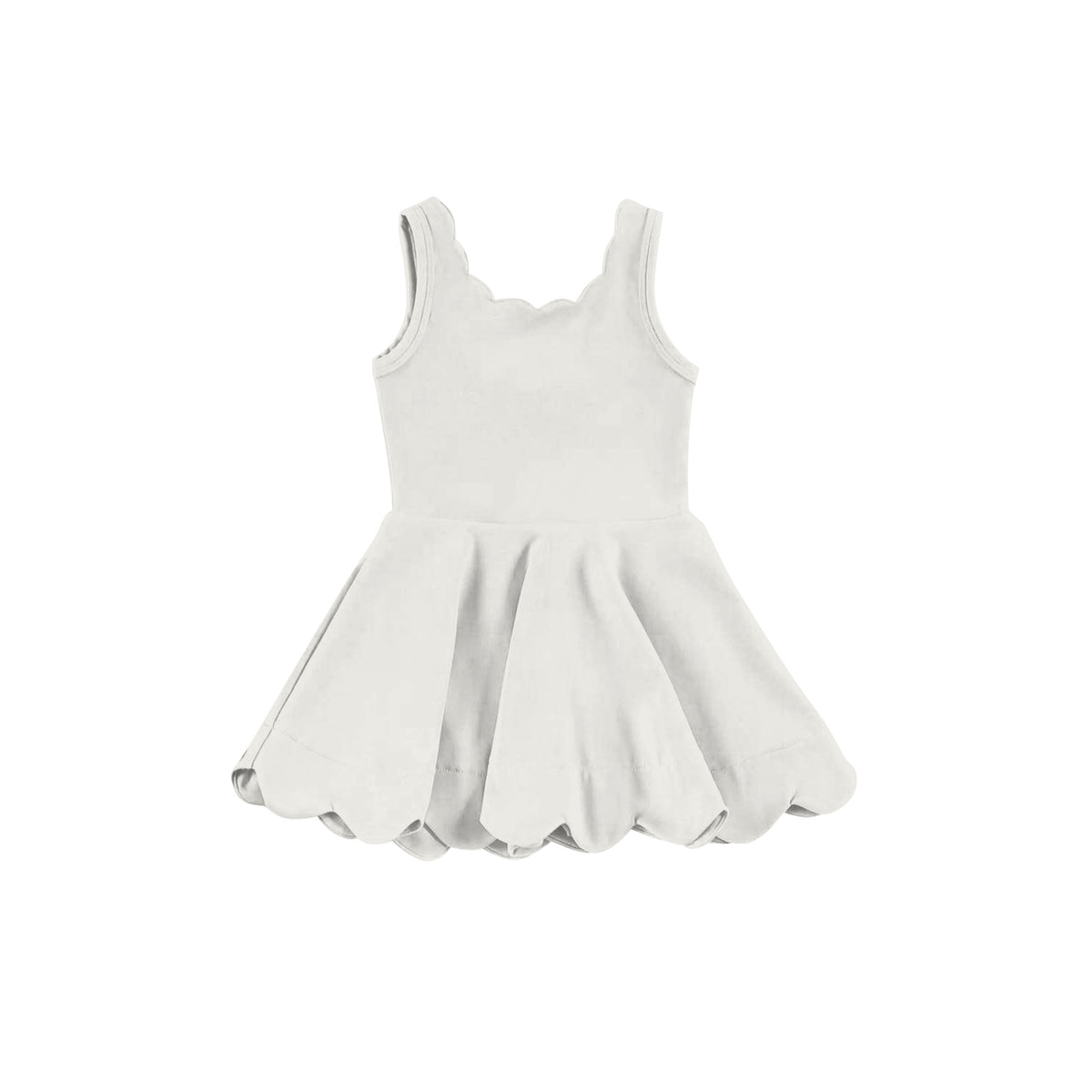 preorder GSD2371 yoga white sleeveless with shorts girls dress