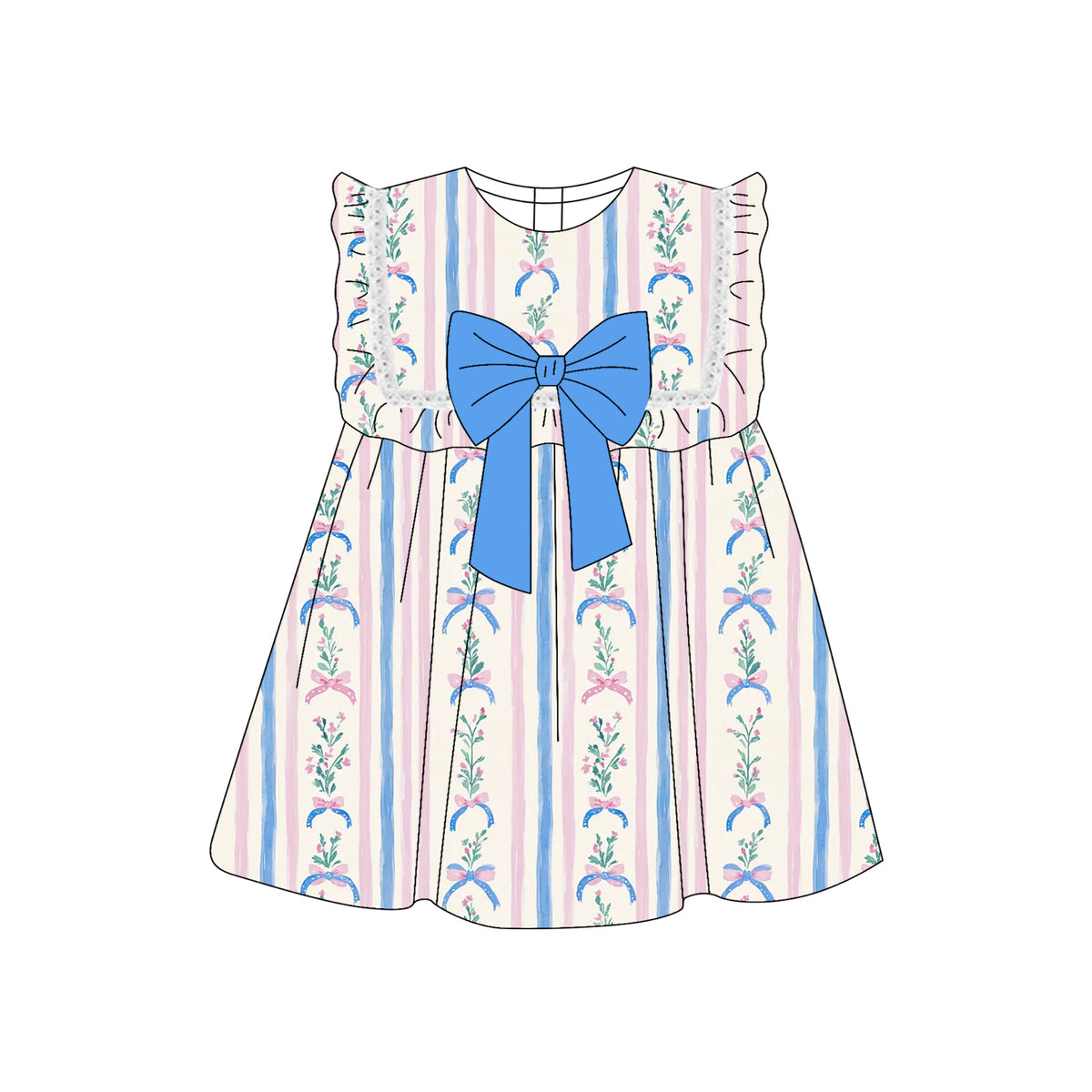 preorder GSD2397 pink bows flowers girls dress
